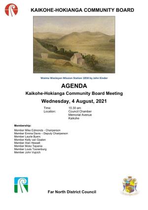 Agenda of Kaikohe-Hokianga Community Board Meeting