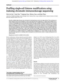 Profiling Single-Cell Histone Modifications Using Indexing Chromatin Immunocleavage Sequencing
