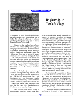 Raghurajpur the Crafts Village