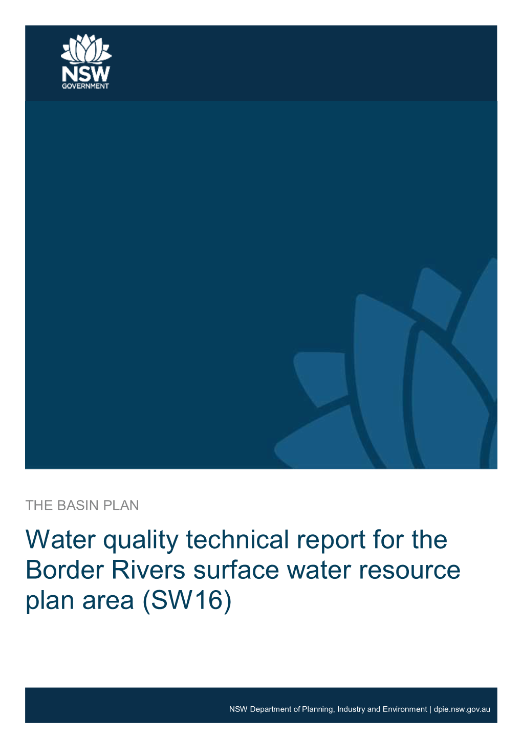 Water Quality Technical Report for Border Rivers Surface Water Area