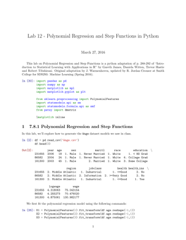 Polynomial Regression and Step Functions in Python