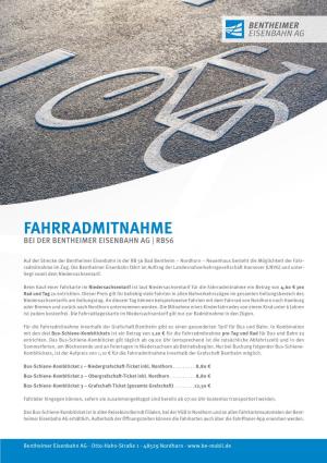 Fahrradmitnahme Bei Der Bentheimer Eisenbahn Ag | Rb56