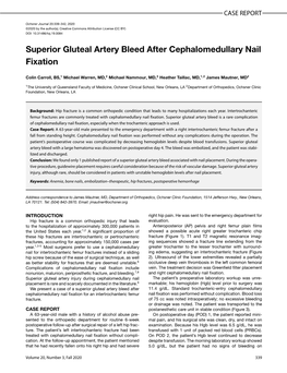 Superior Gluteal Artery Bleed After Cephalomedullary Nail Fixation