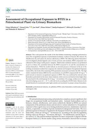 Assessment of Occupational Exposure to BTEX in a Petrochemical Plant Via Urinary Biomarkers