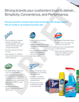 Strong Brands Your Customers Trust to Deliver... Simplicity, Convenience, and Performance