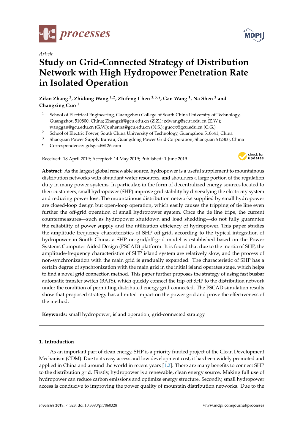 Study on Grid-Connected Strategy of Distribution Network with High Hydropower Penetration Rate in Isolated Operation