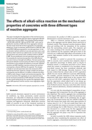 The Effects of Alkali-Silica Reaction on the Mechanical Properties of Concretes with Three Different Types of Reactive Aggregate