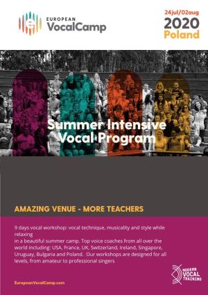 Summer Intensive Vocal Program