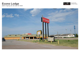 Econo Lodge Interwest Realty 2606 E Highway 66, Elk City, OK 73644 Econo Lodge 2606 E Highway 66, Elk City, OK 73644
