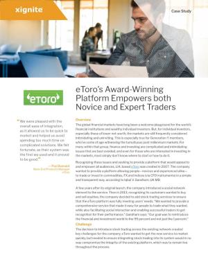 Etoro's Award-Winning Platform Empowers Both Novice and Expert