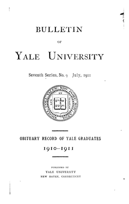 1910-1911 Obituary Record of Graduates of Yale University