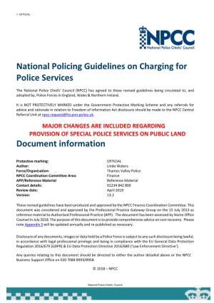 National Policing Guidelines on Charging for Police Services