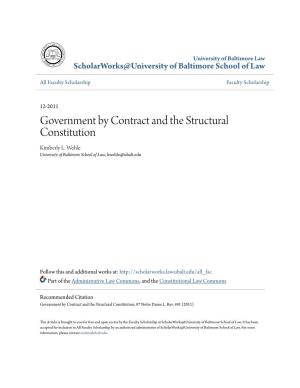 Government by Contract and the Structural Constitution Kimberly L