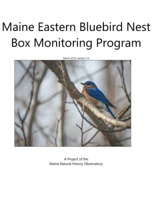 Maine Eastern Bluebird Nest Box Monitoring Program