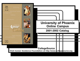 University of Phoenix Online Campus 2001-2002 Catalog