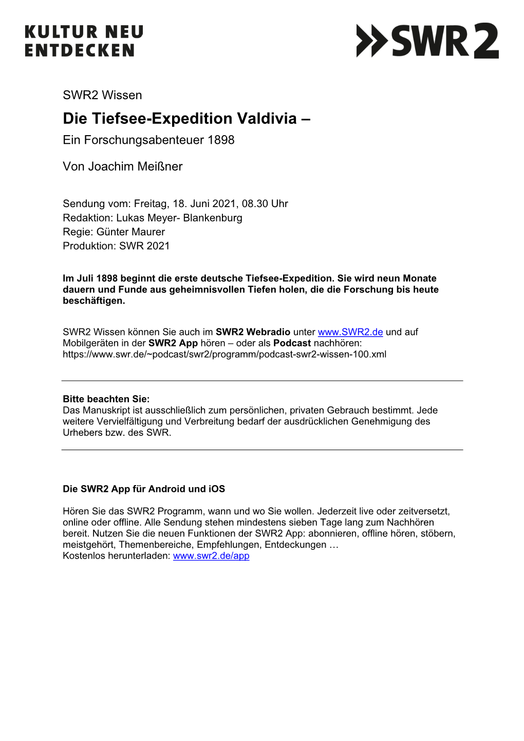 Die Tiefsee-Expedition Valdivia – Ein Forschungsabenteuer 1898