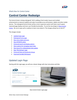 Control Center Redesign