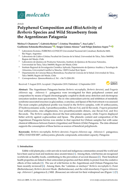 Activity of Berberis Species and Wild Strawberry from the Argentinean Patagonia