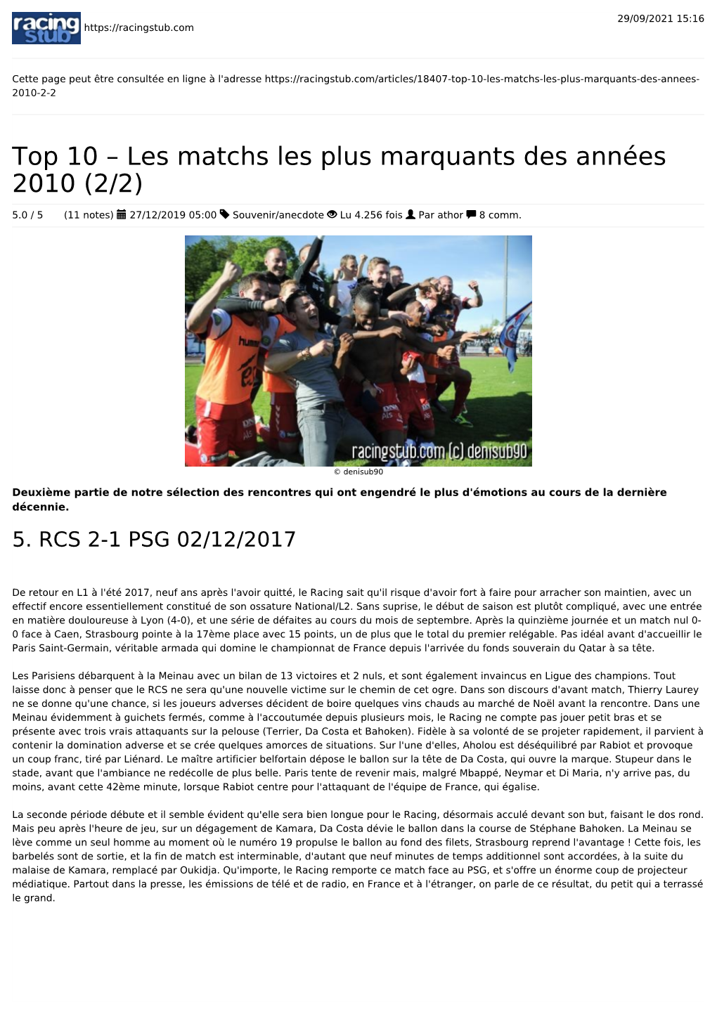 Les Matchs Les Plus Marquants Des Années 2010 (2/2)