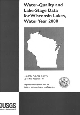 Water-Quality and Lake-Stage Data for Wisconsin Lakes, Water Year 2000