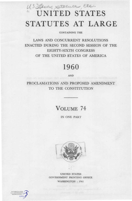 " United States Statutes at Large 1960