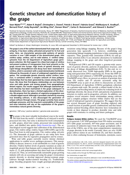 Genetic Structure and Domestication History of the Grape