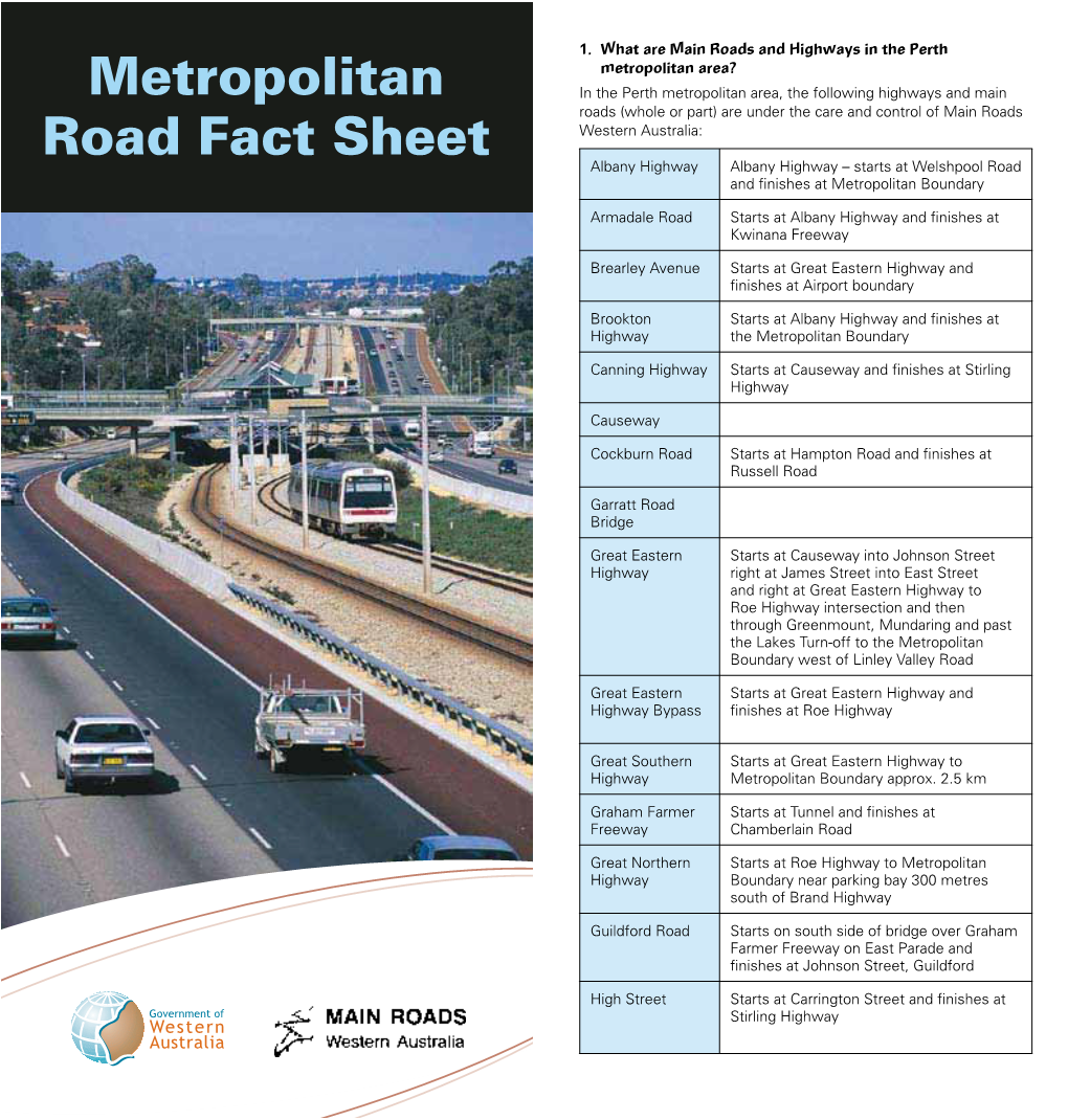 Metropolitan Road Fact Sheet