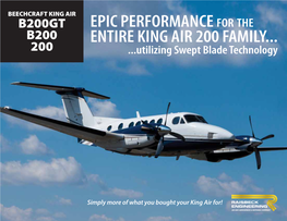 Epic Performance for Tнe Entire King Air 200 Family