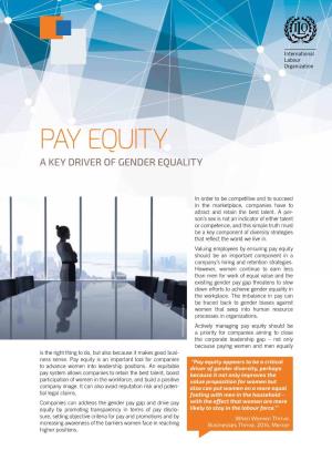 Pay Equity a Key Driver of Gender Equality
