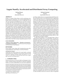 Legate Numpy: Accelerated and Distributed Array Computing