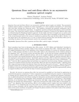 Quantum Zeno and Anti-Zeno Effects in an Asymmetric Nonlinear Optical