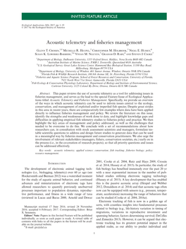 Acoustic Telemetry and Fisheries Management