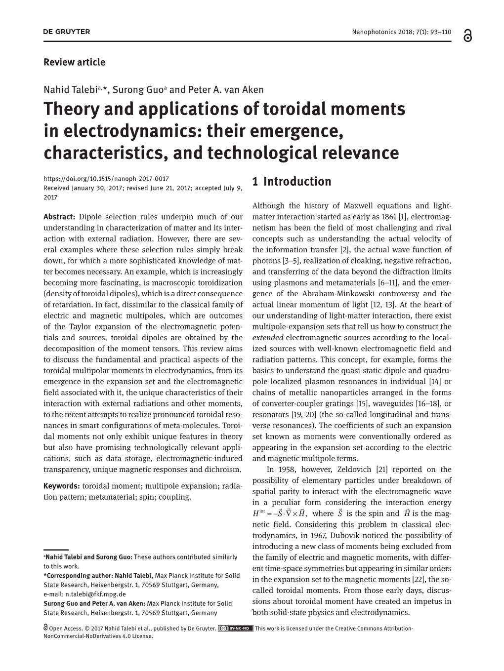 Theory and Applications of Toroidal Moments in Electrodynamics