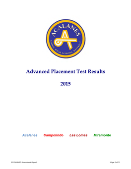 Advanced Placement Test Results 2015