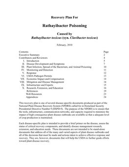 Rathayibacter Poisoning