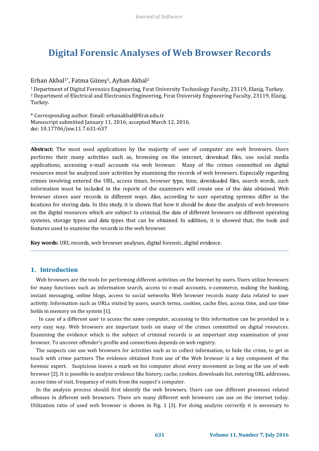 Digital Forensic Analyses of Web Browser Records