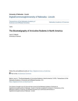 The Biostratigraphy of Arvicoline Rodents in North America