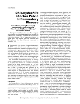 Chlamydophila Abortus Pelvic Inflammatory Disease