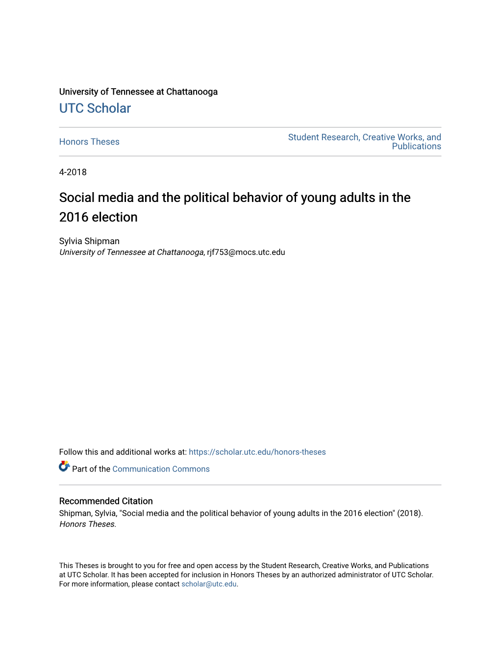 Social Media and the Political Behavior of Young Adults in the 2016 Election