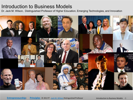 Introduction to Business Models Dr