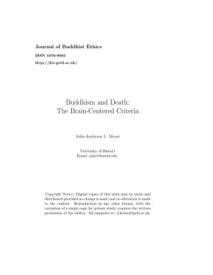 Buddhism and Death: the Brain-Centered Criteria