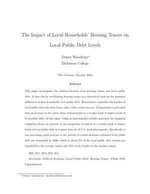 The Impact of Local Households' Housing Tenure on Local Public