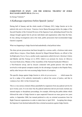 A Kafkaesque Experience Before Spanish 'Justice'