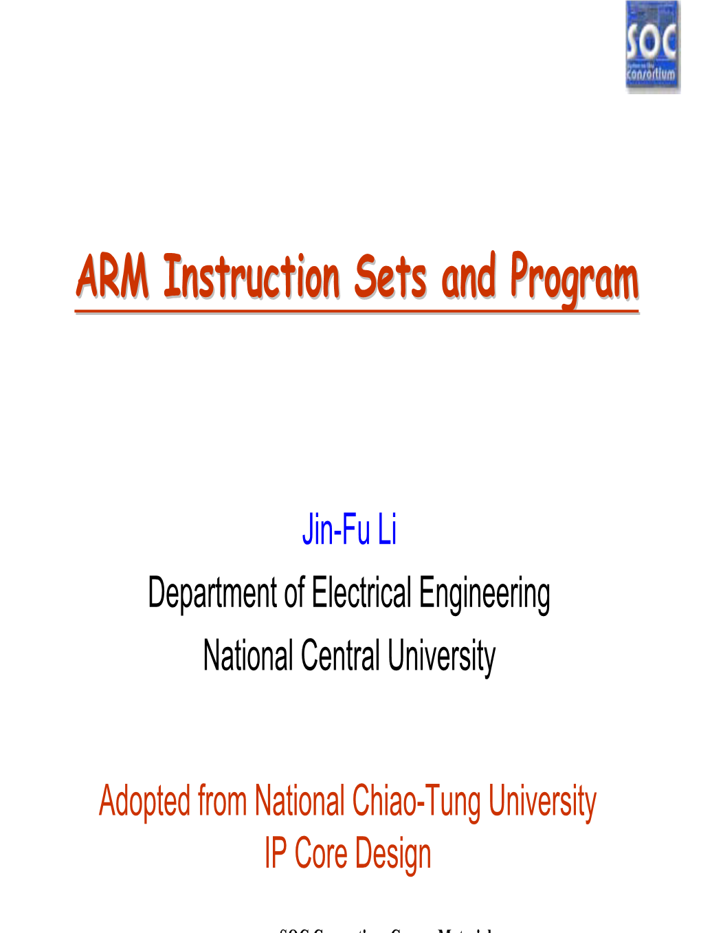 ARM Instruction Sets and Program