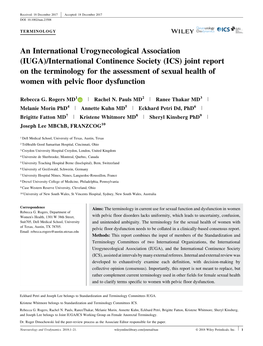 An International Urogynecological Association (IUGA)