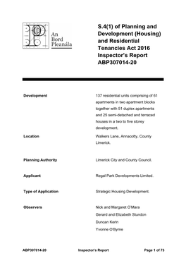And Residential Tenancies Act 2016 Inspector's Report ABP307014-20