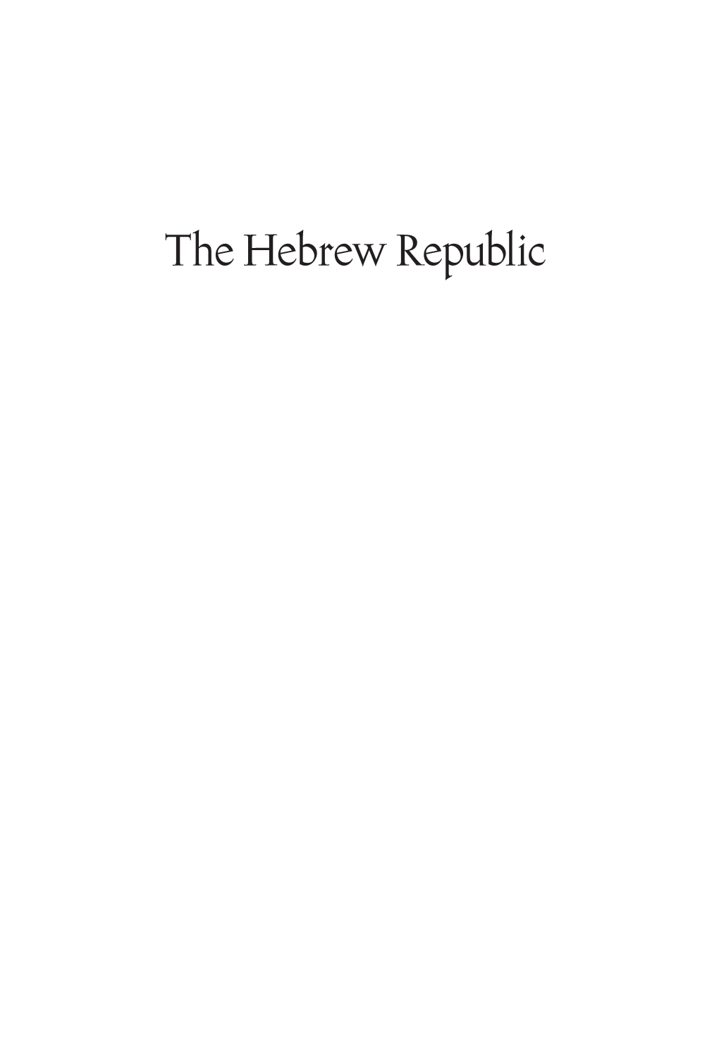 The Hebrew Republic