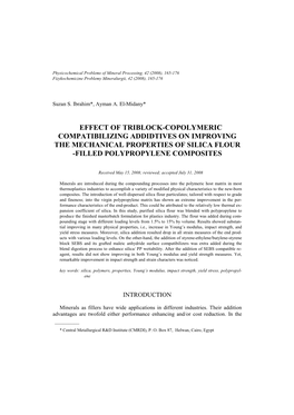 Effect of Triblock-Copolymeric Compatibilizing Addidtives on Improving the Mechanical Properties of Silica Flour -Filled Polypropylene Composites