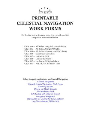 Printable Celestial Navigation Work Forms