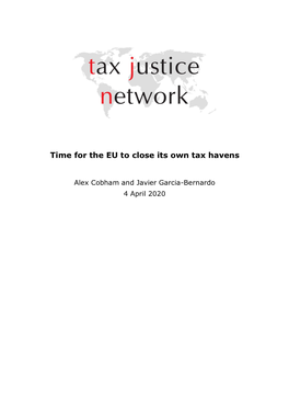 Time for the EU to Close Its Own Tax Havens